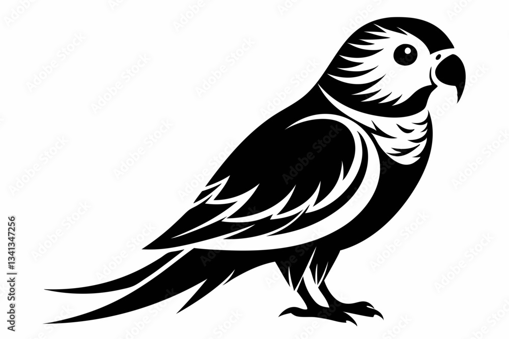 Fototapeta premium parakeet line art silhouette vector illustration