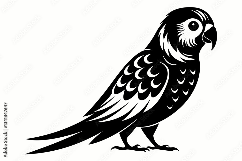 Fototapeta premium parakeet line art silhouette vector illustration