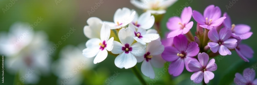 Obraz premium Delicate white & purple alyssum blooms close-up , fragrant, bridal flowers