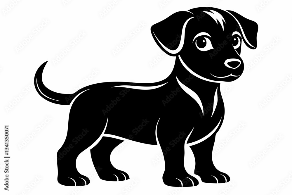 puppy line art silhouette vector illustration puppy line art silhouette vector illustration