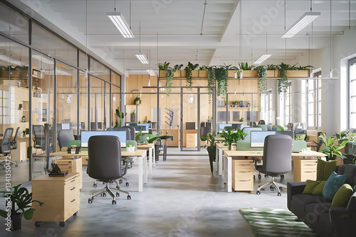 Modern office meeting room table and chairs Modern Meeting Room Modern Empty Meeting Room with Big Conference Table with Various Documents and Laptops on it