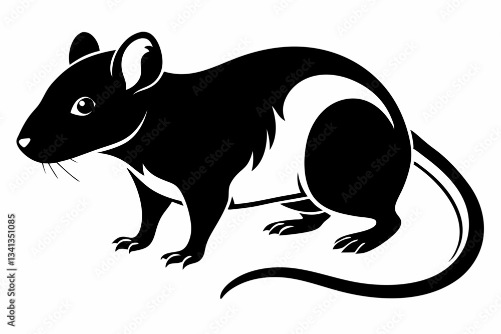 Obraz premium rat line art silhouette vector illustration