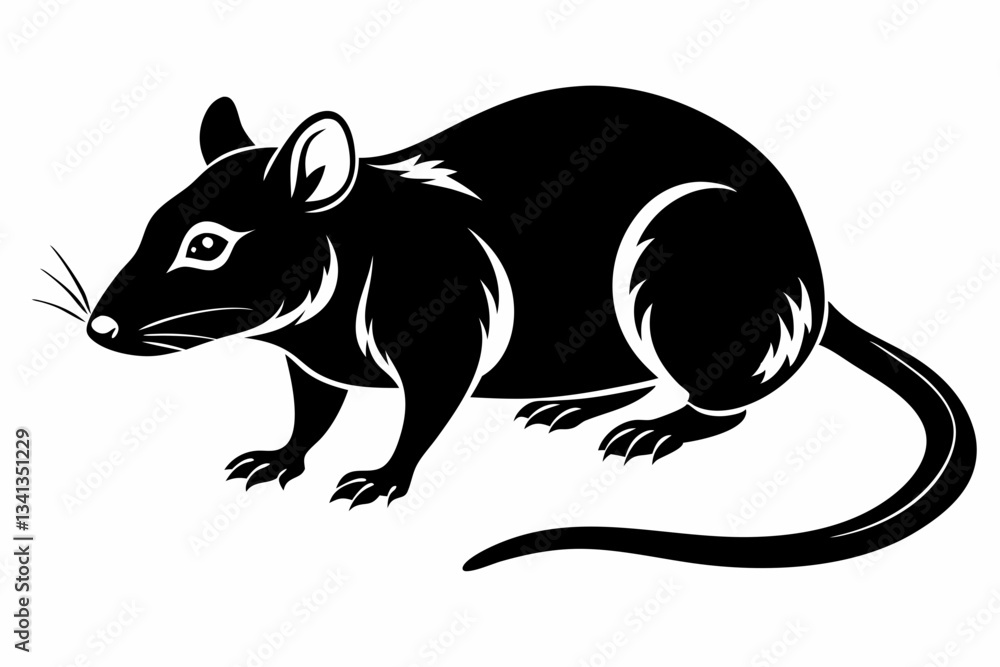 Obraz premium rat line art silhouette vector illustration