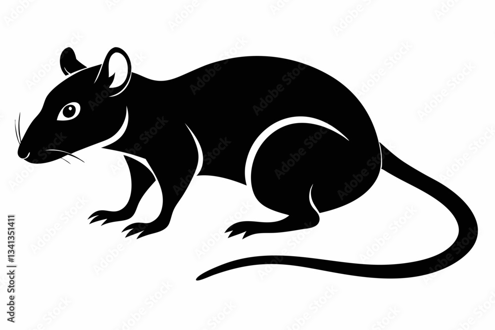 Obraz premium rat line art silhouette vector illustration