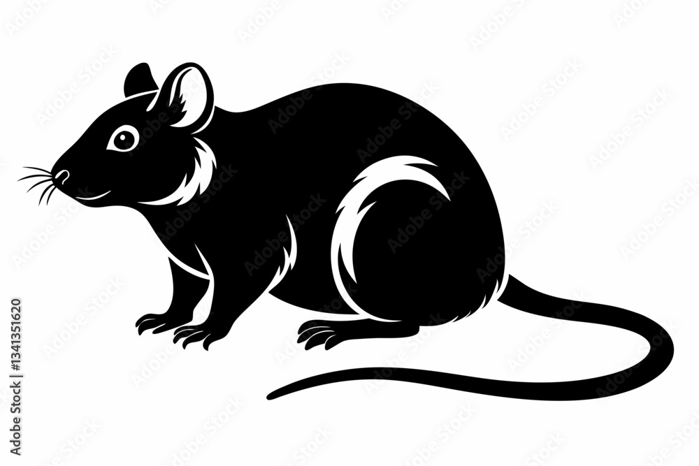 Obraz premium rat line art silhouette vector illustration