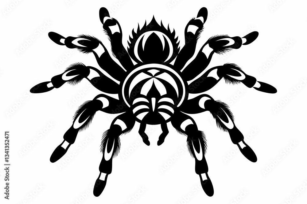 Obraz premium tarantula line art silhouette vector illustration