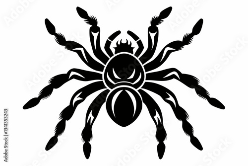 tarantula line art silhouette vector illustration