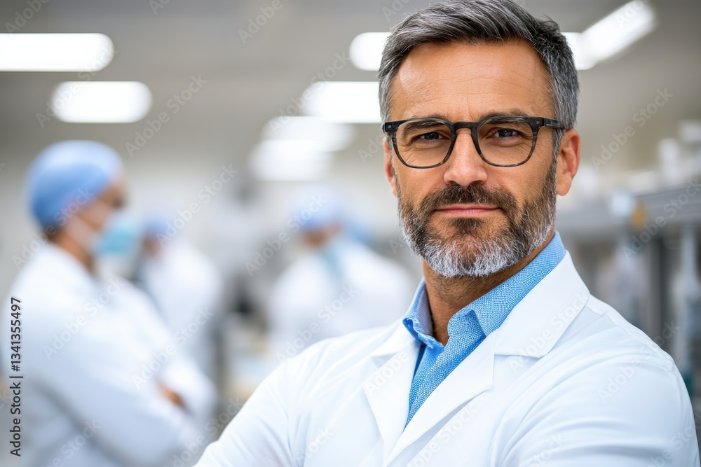 A professional man in a lab coat stands confidently, presenting research findings, reflecting the combination of expertise and professionalism in scientific and medical environments. A professional man in a lab coat stands confidently, presenting research findings, reflecting the combination of expertise and professionalism in scientific and medical environments.