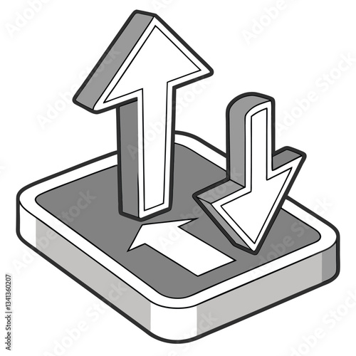 Navigation related vector images used in web and social media- upload and download