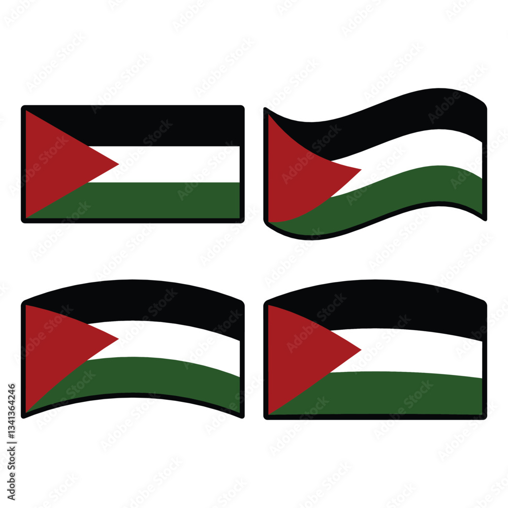Palestine flag wave vector illustration modern simple design Palestine flag wave vector illustration modern simple design