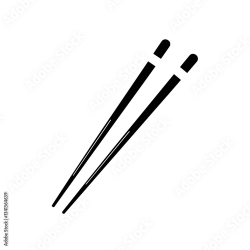 Chopsticks Minimalism: A pair of chopsticks in simple and elegant design. Representing the art of culinary tradition, the image highlights the beauty of simplicity in dining.