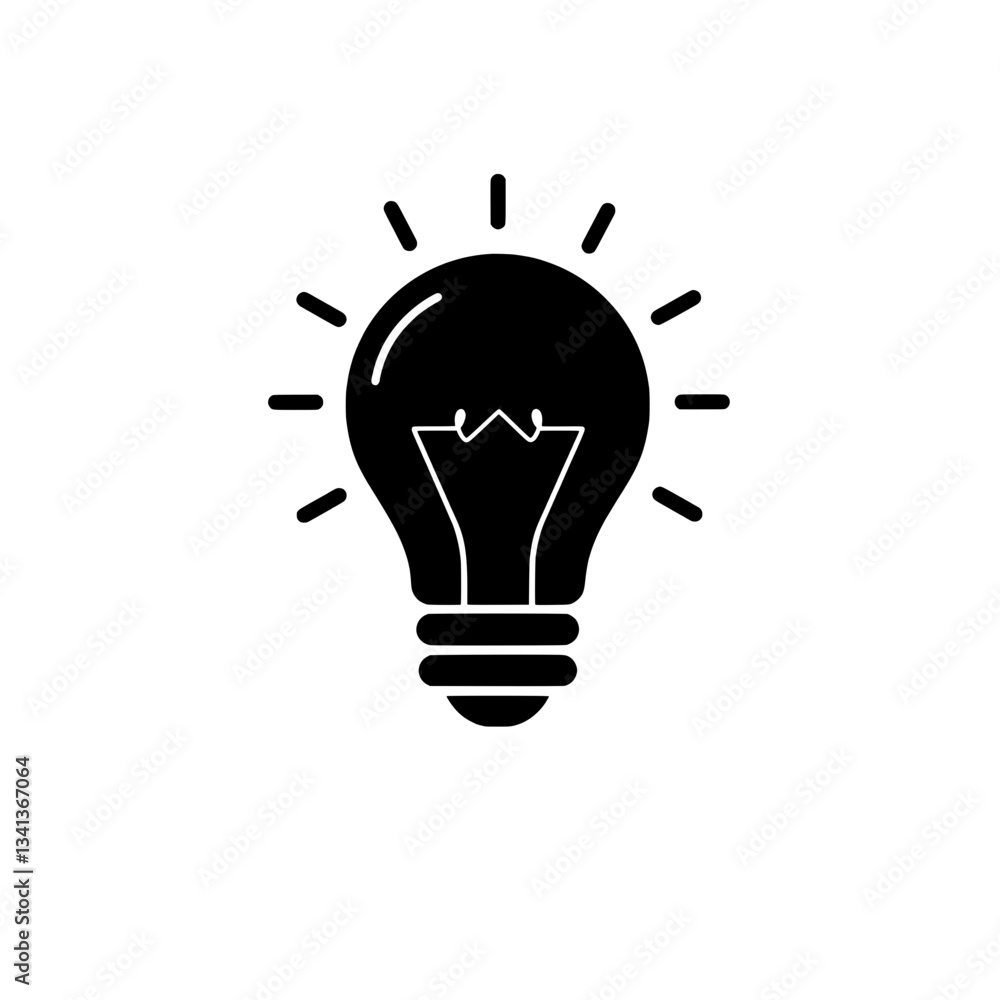 Illuminating Ideas: A bold, minimalist depiction of a radiant light bulb, representing innovation, creativity, and bright ideas. Illuminating Ideas: A bold, minimalist depiction of a radiant light bulb, representing innovation, creativity, and bright ideas.
