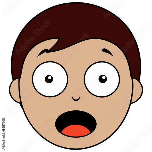 Shocked face cartoon expression  
