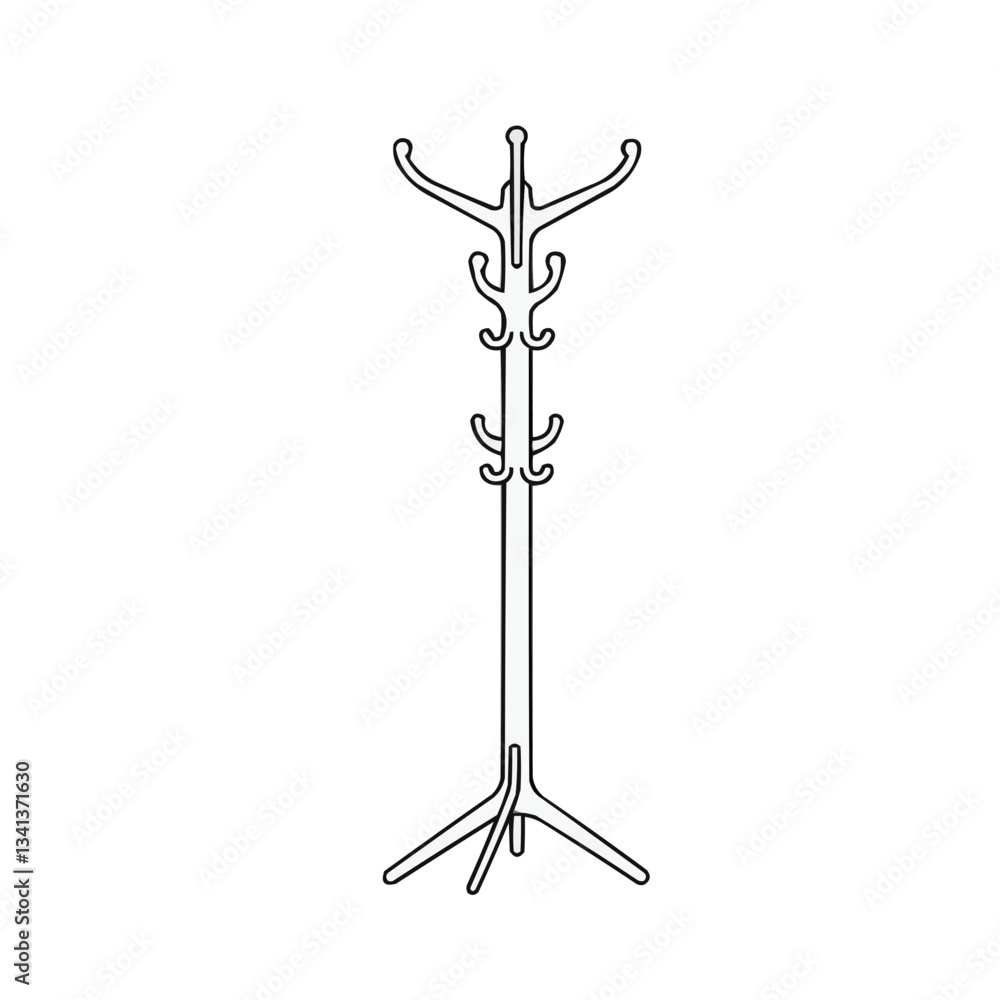 Minimalist coat rack design featuring a sleek, modern style Minimalist coat rack design featuring a sleek, modern style