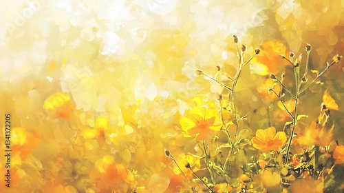 impressionistic elements using yellow tones.