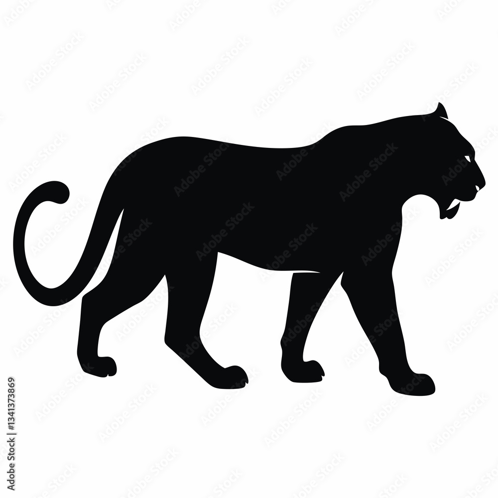 Obraz premium Panther silhouette walking