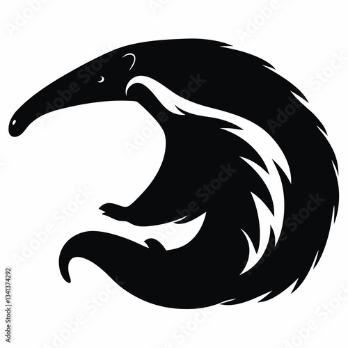 Giant anteater curled up silhouette icon