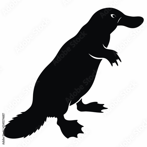 Platypus standing upright silhouette icon
