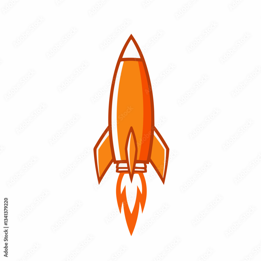 Cartoon rocket launching with a clear background for creativity Cartoon rocket launching with a clear background for creativity