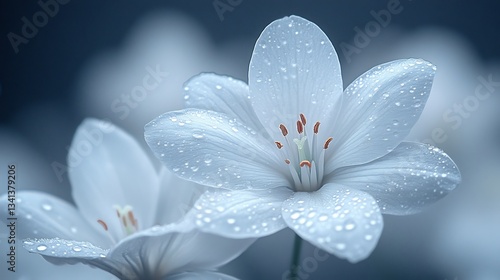 very beautiful white flower with dew drops on its petals, best graphic resource and wallpaper