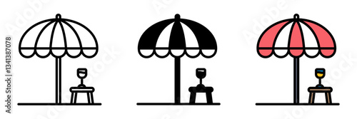 Beach Umbrella is a large sunshade providing protection from the sun, commonly used at beaches and outdoor spaces.