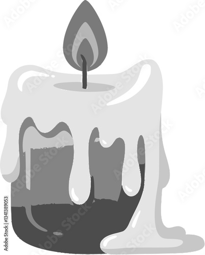 vector burning candle on white background . Generative AI
