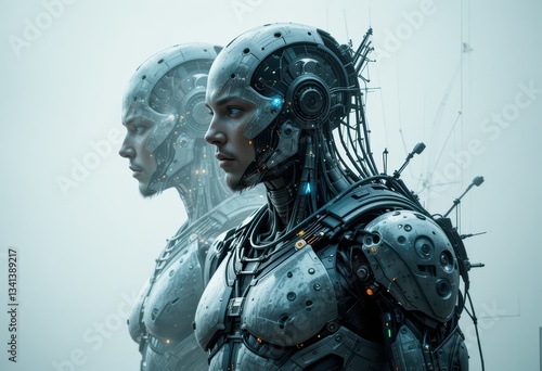 futuristic cyber robot