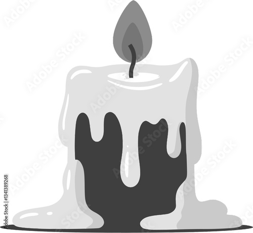 vector burning candle on white background . Generative AI
