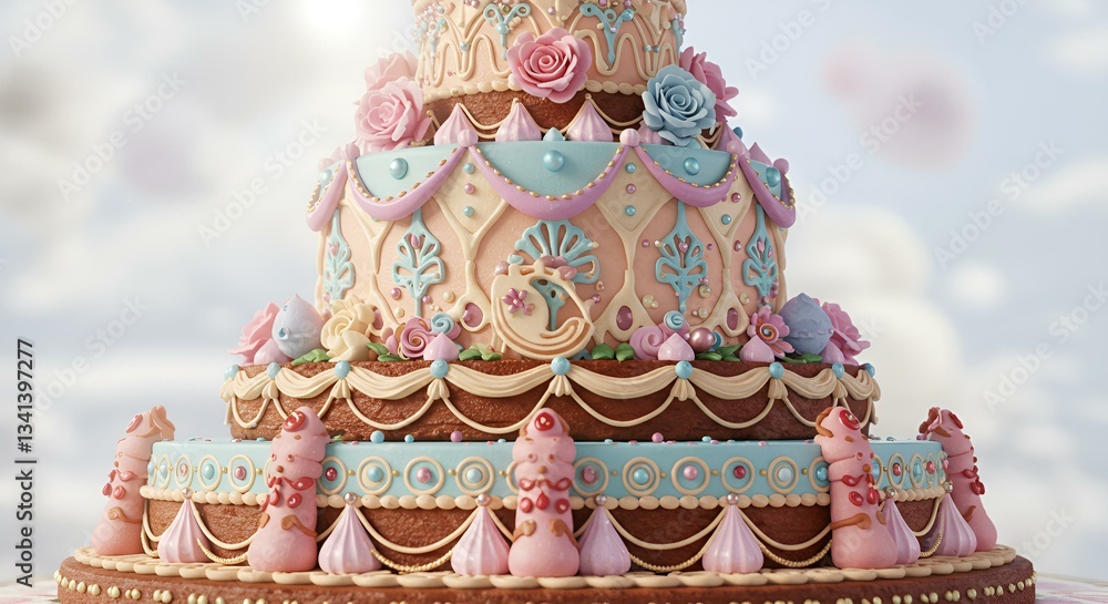 easter cake on white background easter cake on white background