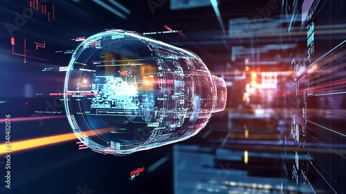 Wallpaper Mural Abstract Futuristic VR Headset in Digital Cyberspace Environment Animation Torontodigital.ca