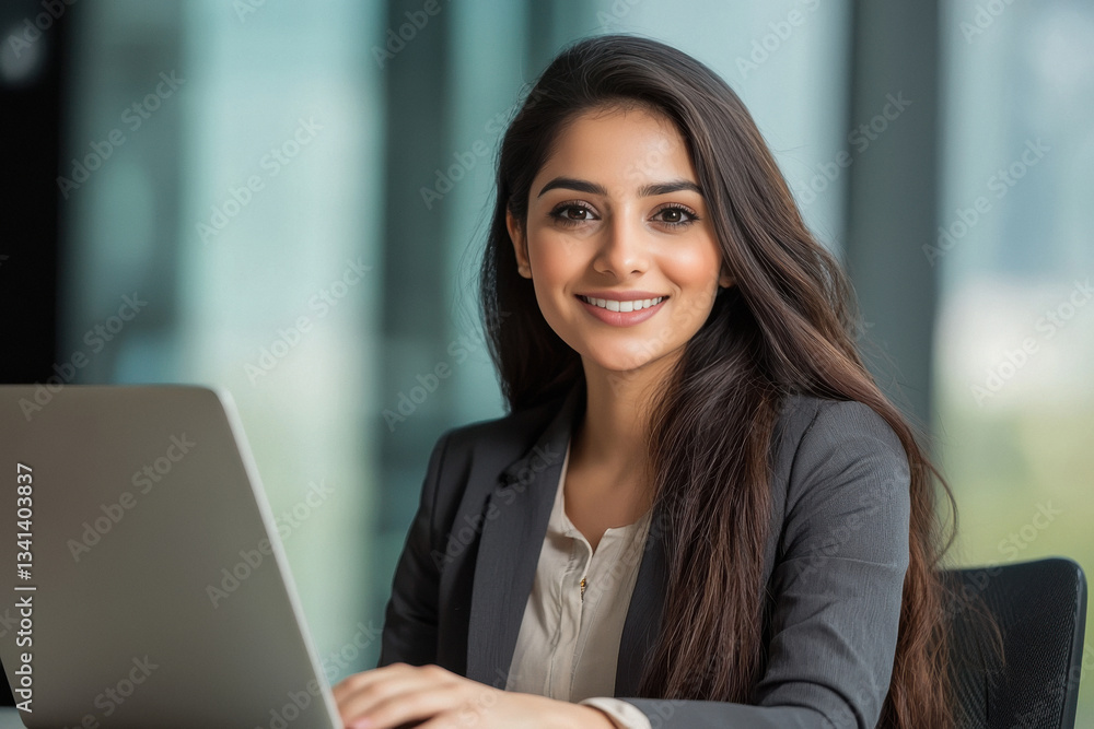 young indian businesswoman using laptop young indian businesswoman using laptop