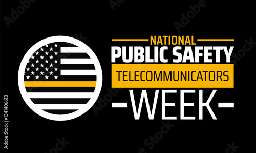 public safety telecommunicators week or dispatch appreciation week background banner or poster design template. observed every year in  April. Holiday concept. Use to any Template, card, poster.