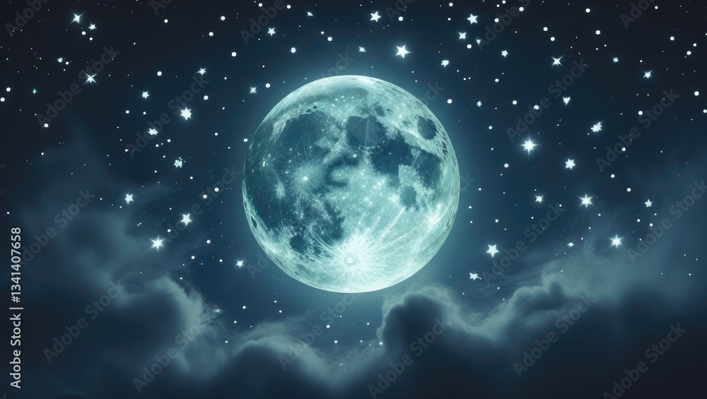 Naklejka premium moon and stars