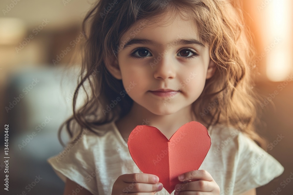 Valentine's day greeting and funny gift. Serious face cute middle eastern child girl with paper heart in hands. Love and playfulness in kids. Valentine's kid laughter. Red heart baby picture. Valentine's day greeting and funny gift. Serious face cute middle eastern child girl with paper heart in hands. Love and playfulness in kids. Valentine's kid laughter. Red heart baby picture.