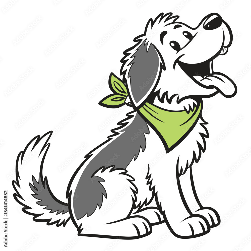 A cute and playful cartoon dog with fluffy fur, floppy ears, and a big happy smile A cute and playful cartoon dog with fluffy fur, floppy ears, and a big happy smile