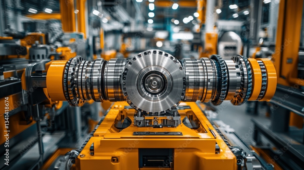 Automated metal part assembly in a factory Automated metal part assembly in a factory