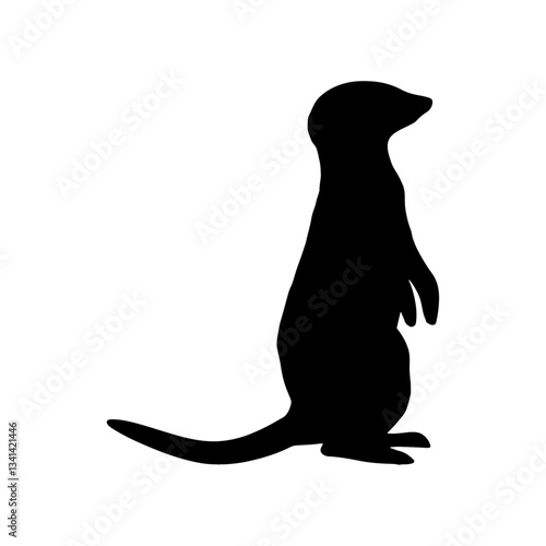 Cute meerkat silhouette vector flat illustration design.