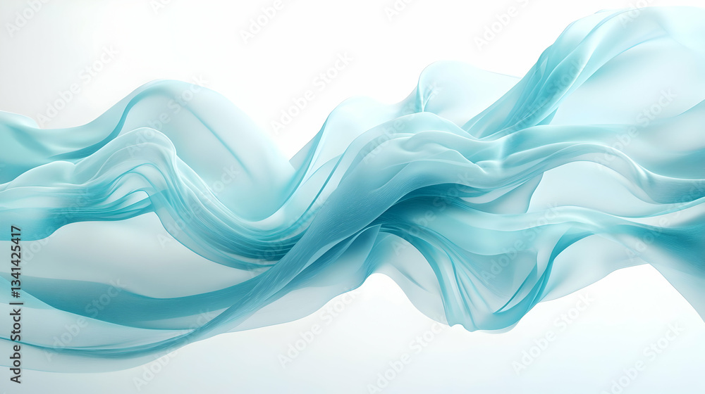 Flowing light blue fabric, abstract background Flowing light blue fabric, abstract background