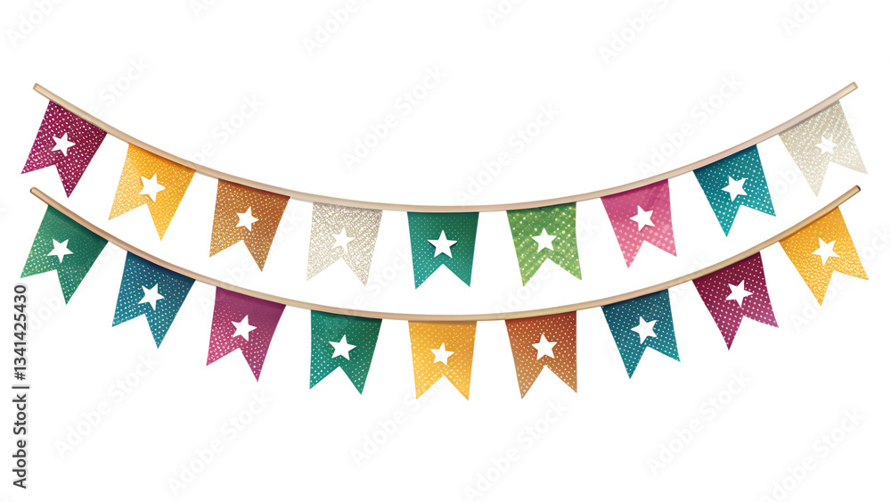 Obraz premium Eid-banner-with-stars---color-icon, Eid Festive Banner with Colorful Stars,