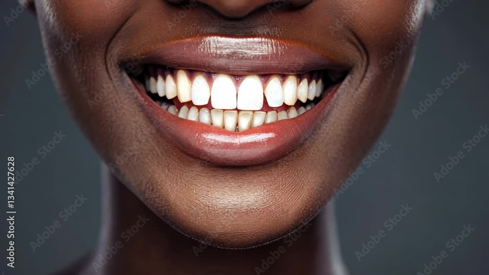 Close Up of Smiling Person with Bright White Teeth and Smooth Skin Showcasing Dental Health, Happiness, and Beauty VDO Highlights Confidence and Natural Beauty of Genuine Smile Close Up of Smiling Person with Bright White Teeth and Smooth Skin Showcasing Dental Health, Happiness, and Beauty VDO Highlights Confidence and Natural Beauty of Genuine Smile
