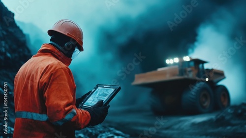 Industrial worker using digital interface for equipment inspection and monitoring
