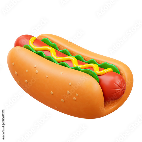 3d illustration of a hot dog