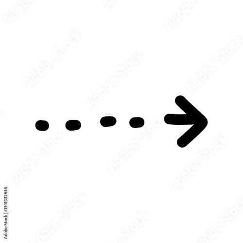 Arrow Dash Right Hand Drawn Icon