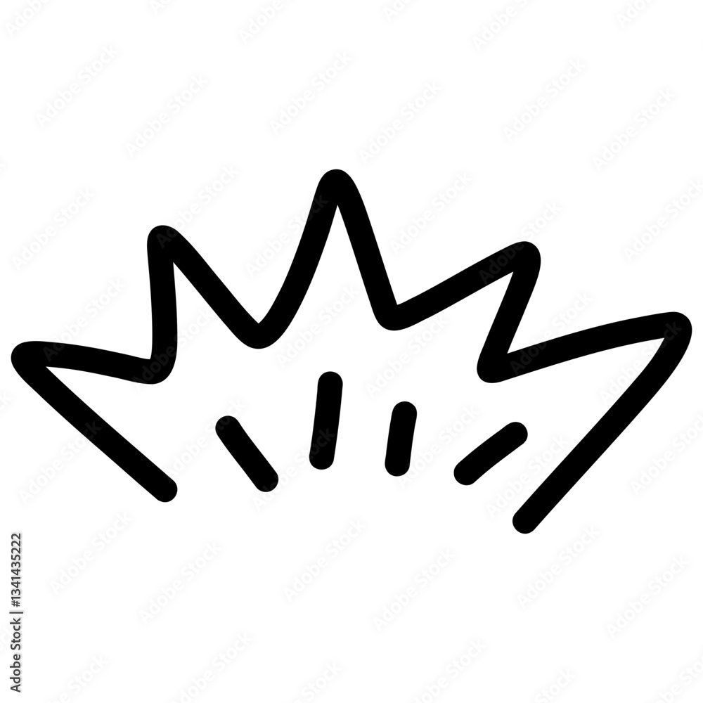 Hand-drawn highlight spike line. Abstract random doodle icon. Hand-drawn highlight spike line. Abstract random doodle icon.