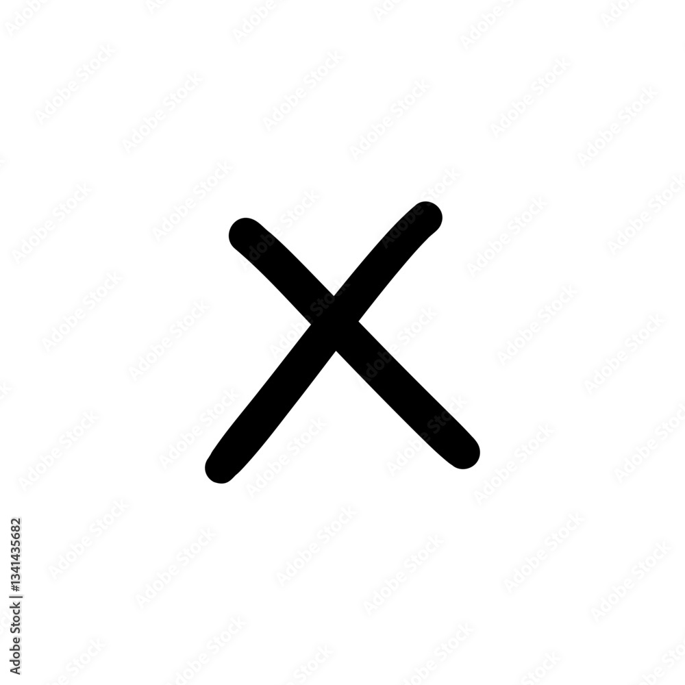 Hand-drawn x line. Abstract random doodle icon. Hand-drawn x line. Abstract random doodle icon.