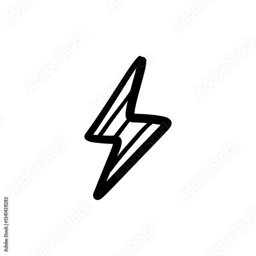 Zap scribble. Hand-drawn doodle shape icon.