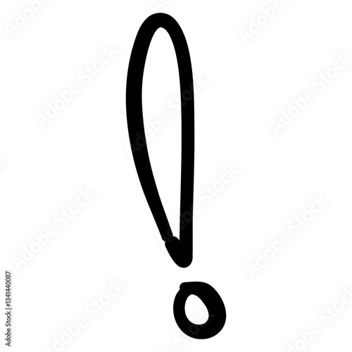 Exclamation Mark Hand-drawn Shape