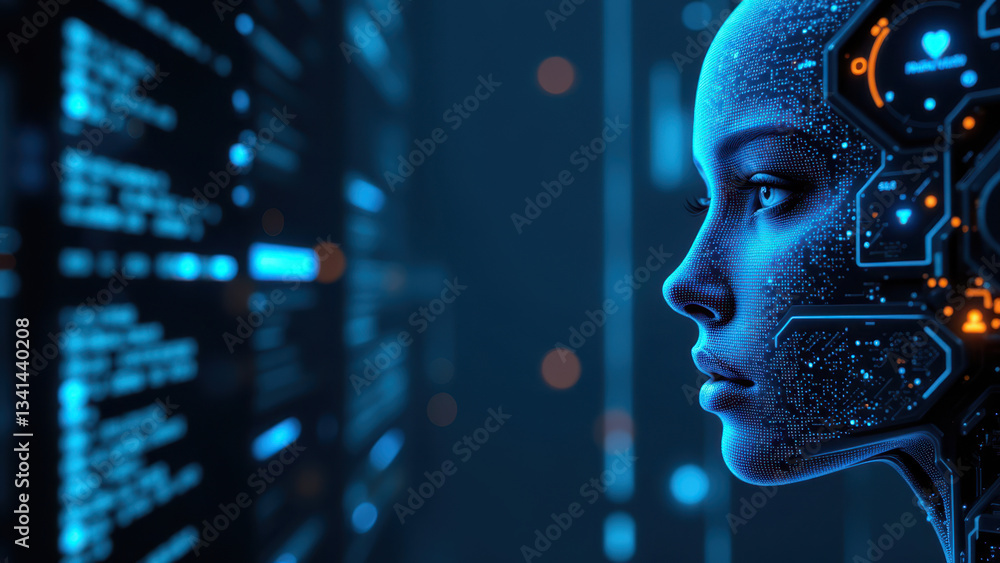 Cybersecurity expert with futuristic digital interface. Cybersecurity expert with futuristic digital interface.