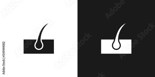Hair follicle icon. Hair root. Dermatology concept. Healthy hair. Beauty care. Vector