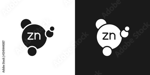 Zinc capsule. Zinc peptide for skin care. Zn molecule. Zinc component for face cream, moisturizer, serum, etc. Vector